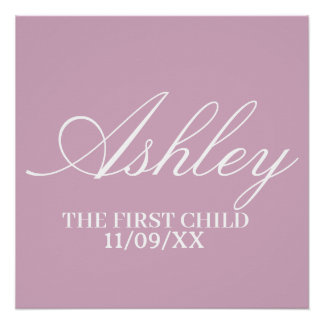 SIMPLE STYLISH MODERN ELEGANT FAMILY BABY NAME  POSTER