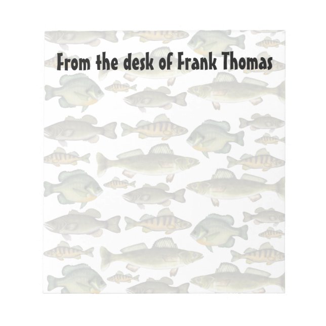 Simple Stylish Nature Fisherman Angler Fish Notizblock (Vorderseite)