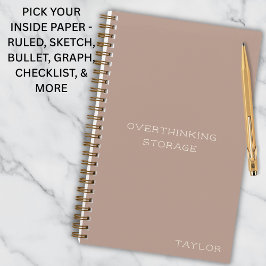 Simple Stylish Overthinking Storage List Name Rose Notizbuch