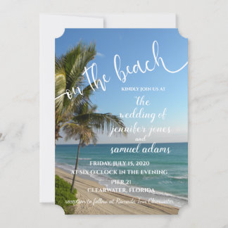 Simple Sur la plage Faire-part de mariage de maria