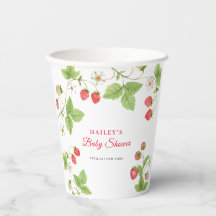 Simple Sweet Greenery Strawberry Baby Shower