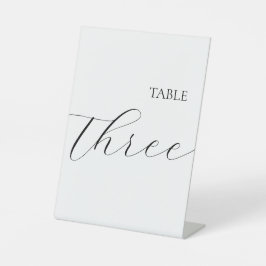 Simple Table Number Three  Sockelschild