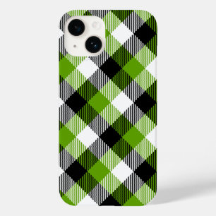 Simple Tartan Plaid Neon Green Case-Mate iPhone 14 Hülle