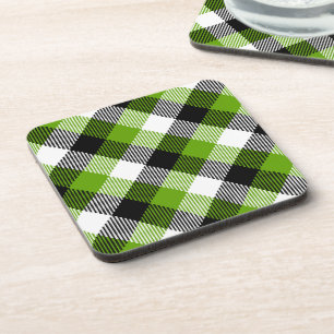 Simple Tartan Plaid Neon Green Getränkeuntersetzer