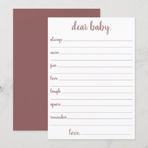 Simple Taupe Cher bébé Carte de conservation Ros