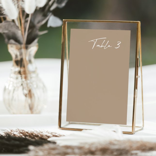 Simple Taupe Mariage moderne Numéro de table (Créateur téléchargé)