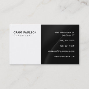 Simple tendance Cute Carte de visite noir blanc cl