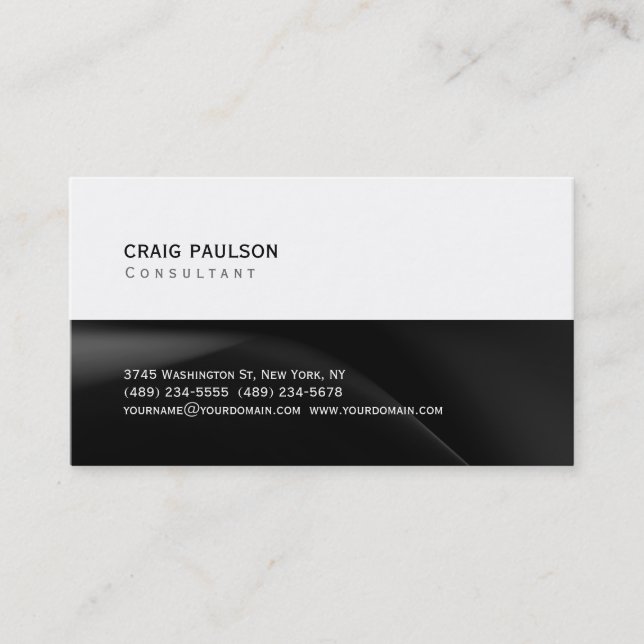 Simple tendance Cute Carte de visite noir blanc cl (Devant)