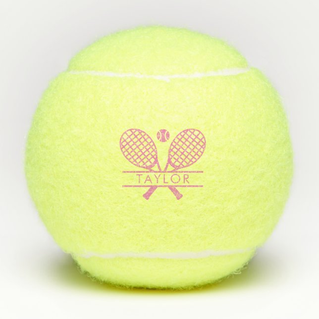 Simple Tennis Rackets Motif Sport Personalisiert Tennisbälle (Vorderseite)
