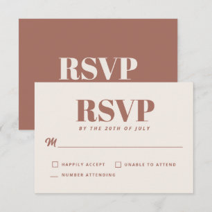Simple Terracotta moderne minimaliste mariage RSVP