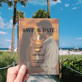 Simple Text Overlay Photo Save the Date Acryleinladungen