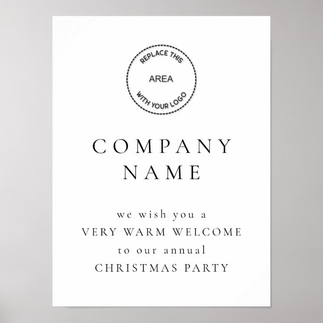 Simple Text Welcome Company Weihnachts-Party-Logo Poster (Vorne)