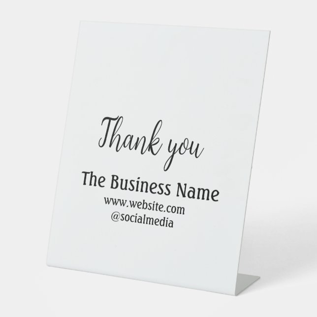Simple thank you add business name details text  t sockelschild (Vorderseite)