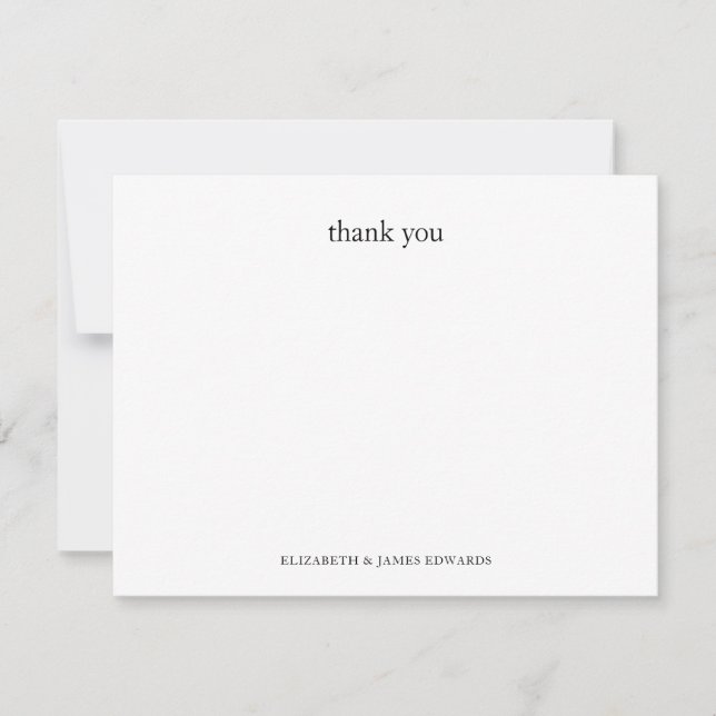 Simple Thank You Couple Personalized Mitteilungskarte (Vorderseite)