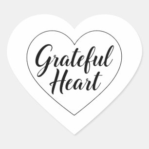 Simple Thankful Heart Line Zeichnend Herz-Aufkleber