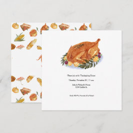 Simple Thanksgiving Turquie Diner Invitation