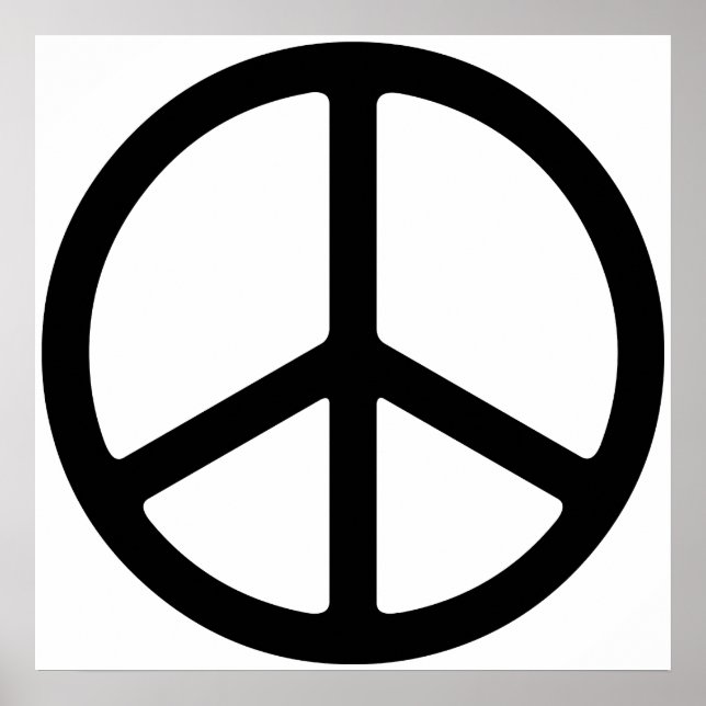 Simple Thin Peace Symbol Art Print Poster (Vorne)