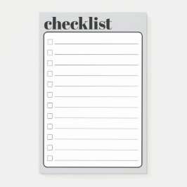 Simple To Do Checklist Sticky Notes Pad, 4" x 6" Post-it Klebezettel