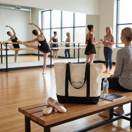 Simple  trendy modern black and white typography tragetasche