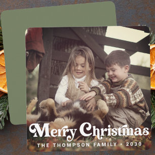 Simple Trendy Retro Typografy Foto Weihnachten