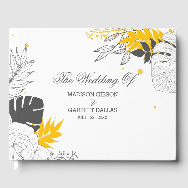 Simple Tropical Blätter Gästebuch (Vorderseite)