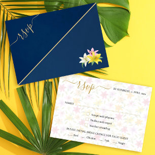 Simple Tropical Lily Blue Turquoise mariage carte