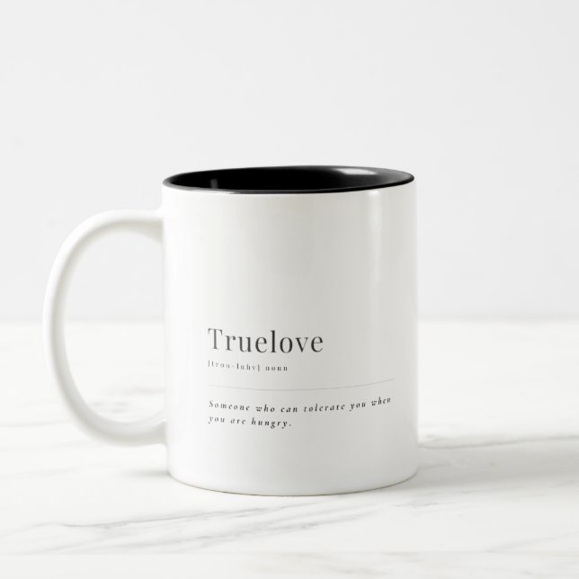 Simple True Love Funny Sarcastic Couple Gift Zweifarbige Tasse (Links)