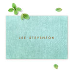 Simple, Turquoise Blue, Linen Look, Minimalist Visitenkarte<br><div class="desc">Modern, clean textured background with simple name front. This is a digital image of light aqua blue linen fabric - there is no raised surface. For additional matching marketing materials, custom design or logo inquiry, please contact me at maurareed.designs@gmail.com and I will reply within 24 hours. For shipping, cardstock inquires...</div>