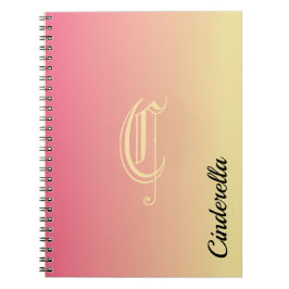 Simple two toned pink and gold personalized name notizblock