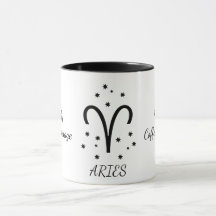 Simple Typoghraphy Aries Zodiac Coffee