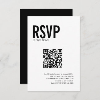 Simple Typografy Wedding Website QR Code UAWG RSVP Karte