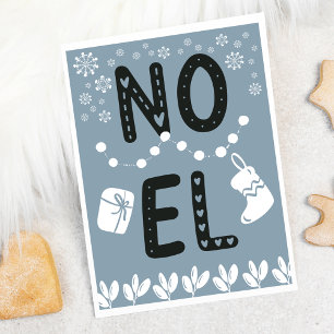 Simple Typografy WEIHNACHTEN Dusty Blue Christmas