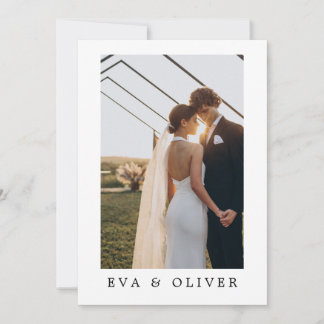 Simple Typographie Couple Photo Faire-part de mari