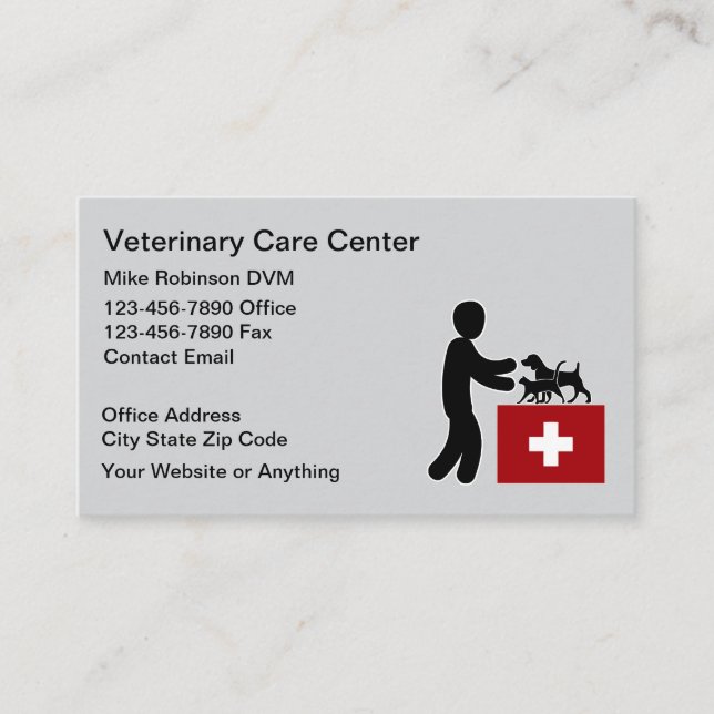 Simple Veterinary Pet Doctor Business Cards Visitenkarte (Vorderseite)