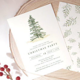 Simple Vintag Evergreen Weihnachten Party Einladun Einladung
