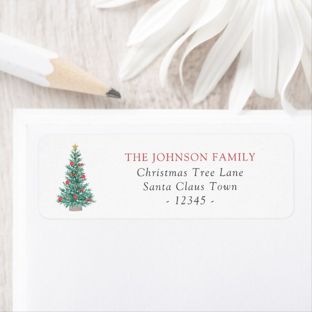 Simple Watercolor Christmas Tree Festive (Insitu)