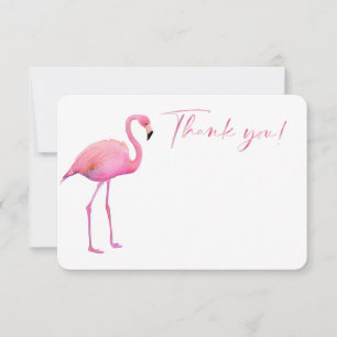 Simple Watercolor Flamingo Dankeschön Karte