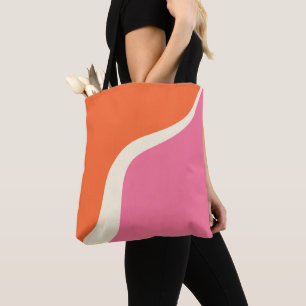 Simple Waves 3 - Rosa, Orange und Creme Tasche