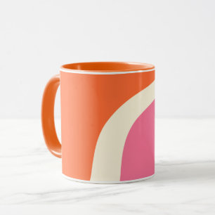Simple Waves 3 - Rosa, Orange und Creme Tasse