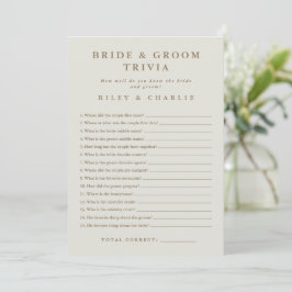 Simple Wedding Brautparty Trivia Game