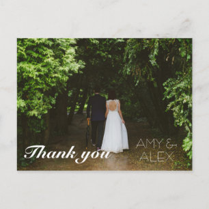 Simple Wedding Foto Vielen Dank Postkarte