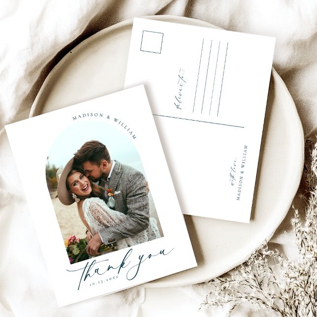 Simple Wedding Foto Vielen Dank Postkarte (Von Creator hochgeladen)