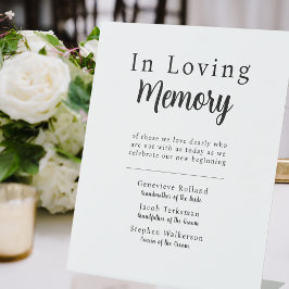 Simple Wedding In Loving Memory Pedestal Sign Sockelschild