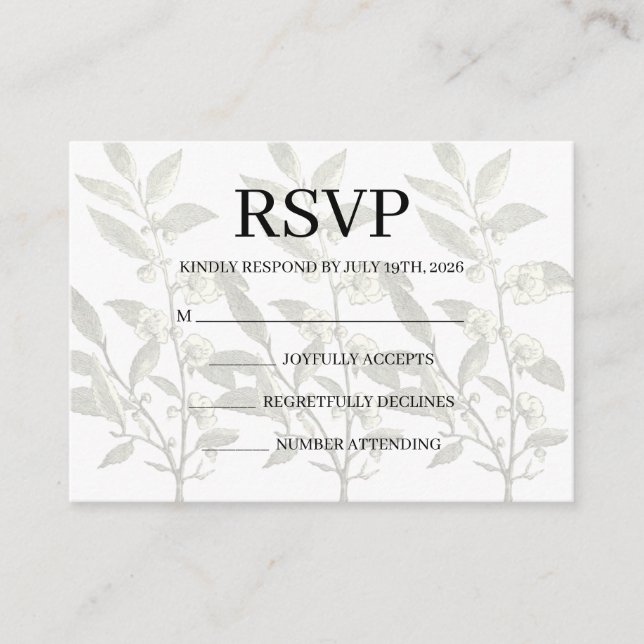 Simple Wedding RSVP Enclosure Card Begleitkarte (Vorderseite)