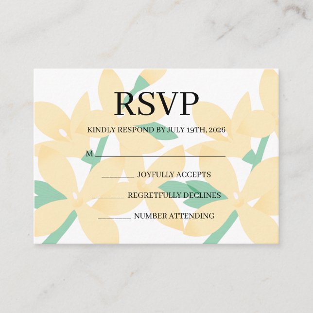 Simple Wedding RSVP Enclosure Card Begleitkarte (Vorderseite)