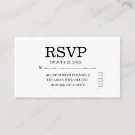 Simple Wedding RSVP Enclosure Card Begleitkarte