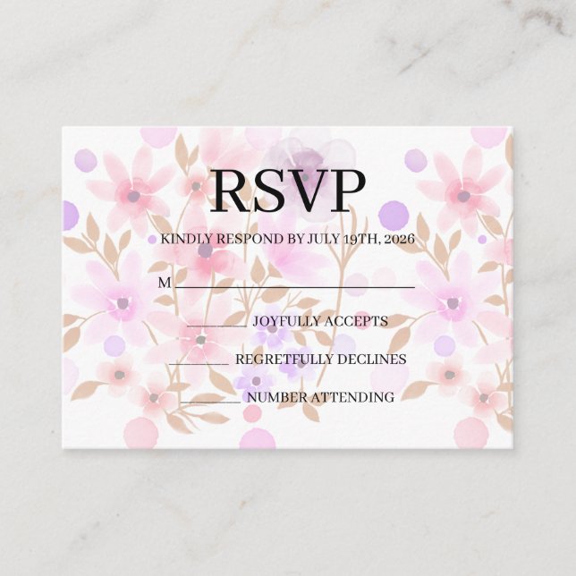 Simple Wedding RSVP Enclosure Card Begleitkarte (Vorderseite)