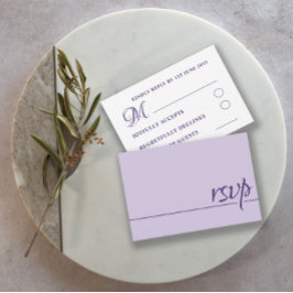 Simple Wedding RSVP Purple Lilac Karte