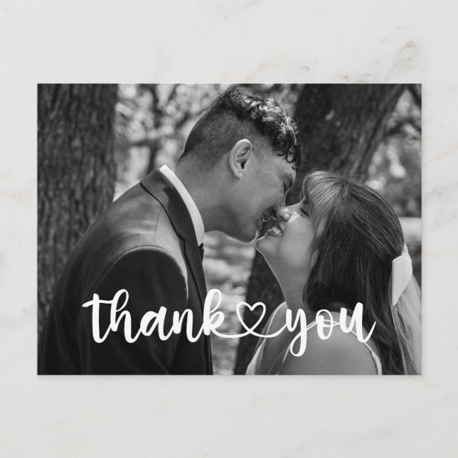 Simple Wedding Thank You Card Postkarte (Vorderseite)