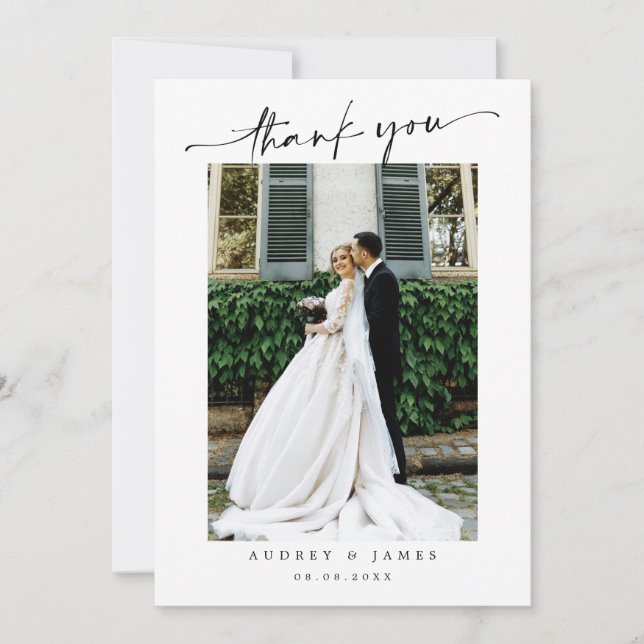 Simple Wedding Thank You Message Dankeskarte (Vorderseite)